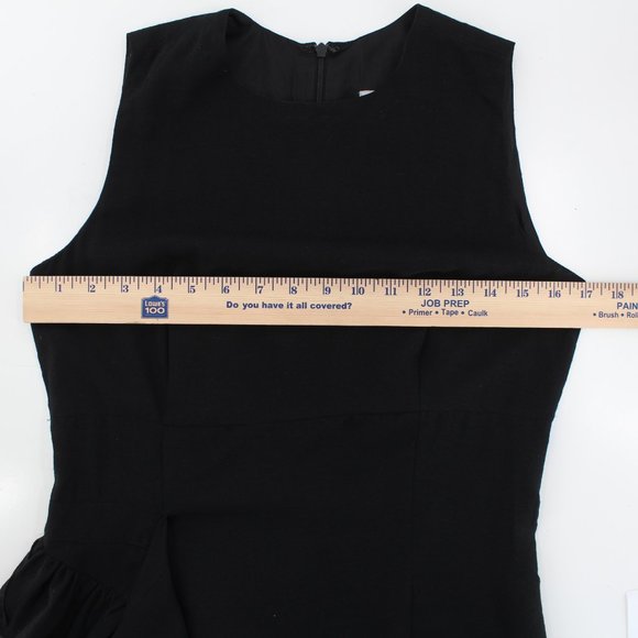 Morgane Le Fay Black Sleeveless Sheath Dress Asymmetric Apron Detail SZ S - Picture 12 of 16